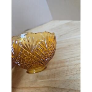 VTG Fitter Amber Quilted Glass Hurricane Oil Electric Votive Lamp Shade